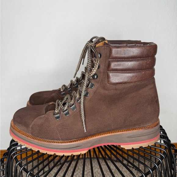 M. Gemi Brown Suede Lace-Up Boots Size 10 - Picture 1 of 7